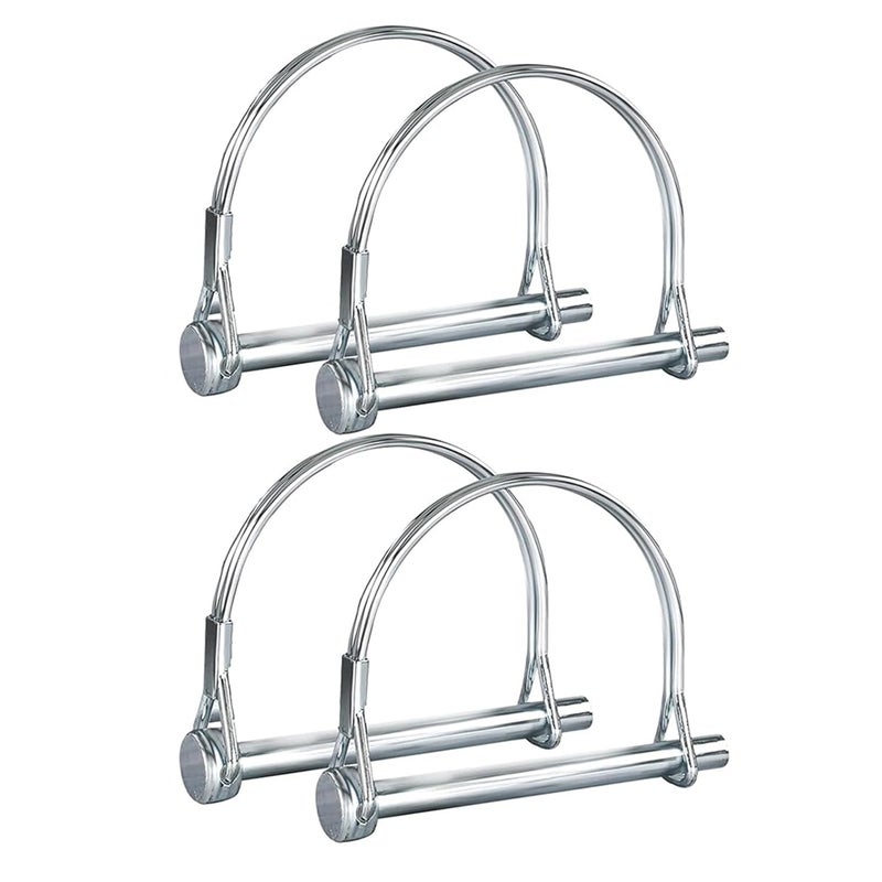 Truleego Trailer Coupler Pin 1/4"x4", 4 Pack Zinc-Plated Safety Locking Pin, Rust Resistant Quick Connect Hitch Pin for Utility Trailers, Boat, Cargo Hitch, Lawn Tractors, Farm and Garden Equipment (D-Shaped) - Image 1
